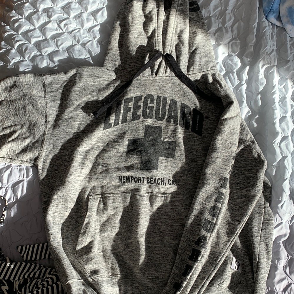 gray and black lifeguard extra large hoodie / lifeguard Newport Beach CA